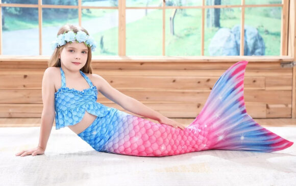 Cauda de Sereia com Biquíni Infantil em Monofil - Imagem 4
